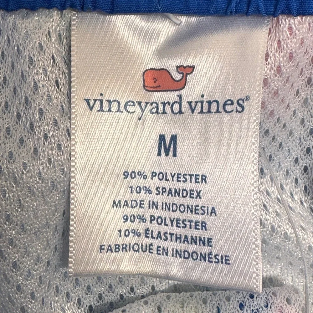 Vineyard Vines Mens 7 Inch Printed Chappy Sailboat Swim Trunks Blue Medium NEW